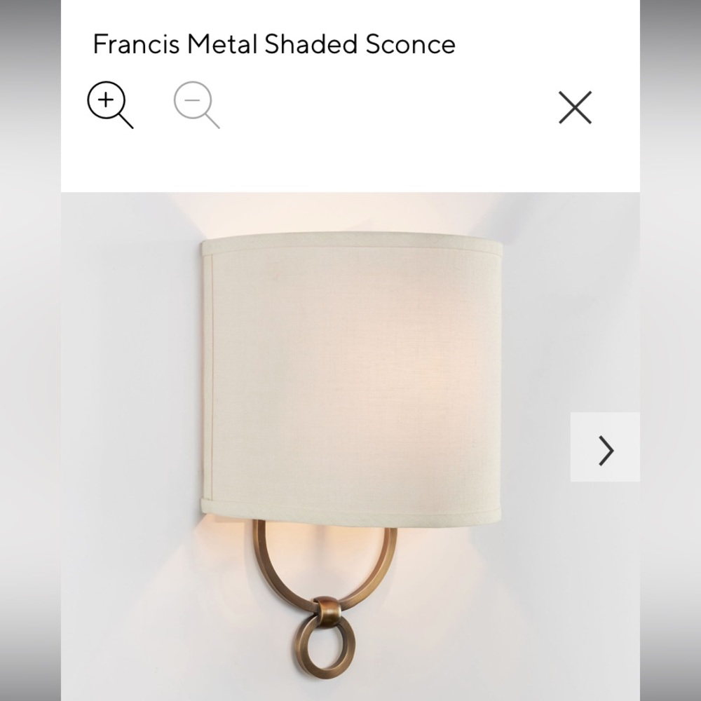 New in Box- Frances Metal Shaded Sconce- Polished Nickel- Sold out (2 Available)